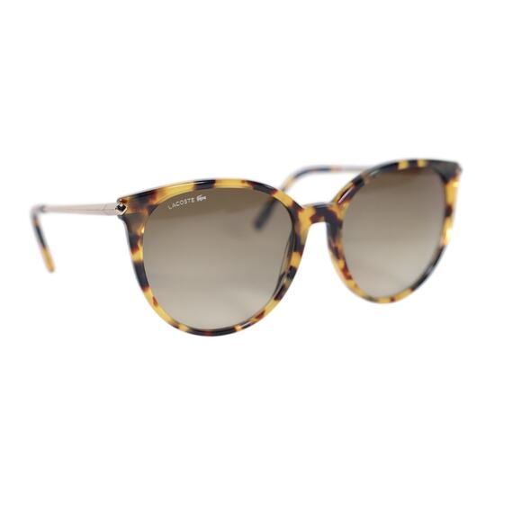 Lacoste Round Oval Oversized Women\'s Sunglasses - Yellow Havana / Brown - NWT main image 4